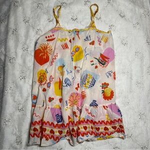 True Destinations white funky print swim cover up — size XL